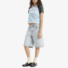 Casablanca Women's Graffiti Denim Shorts in Mid Wash