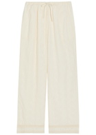 Solaqua Giulia Embroidered Wide-leg Trousers Ivory