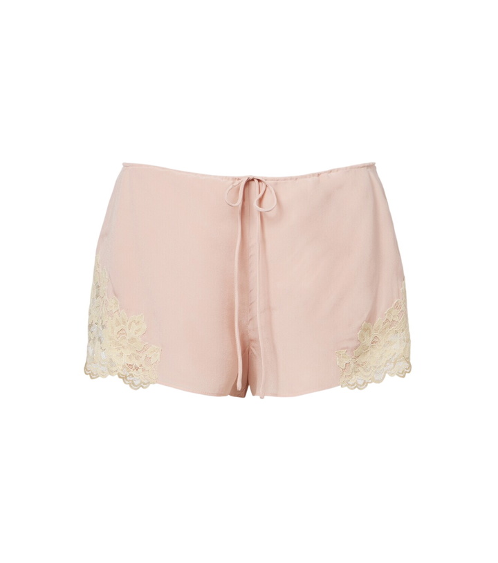 Photo: De La Vali Elia lace-trimmed crêpe de chine shorts