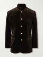 Favourbrook - Nehru Cotton-Velvet Blazer - Green