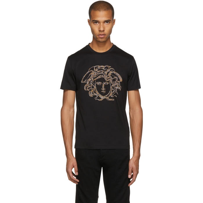 Photo: Versace Black Studded Medusa T-Shirt