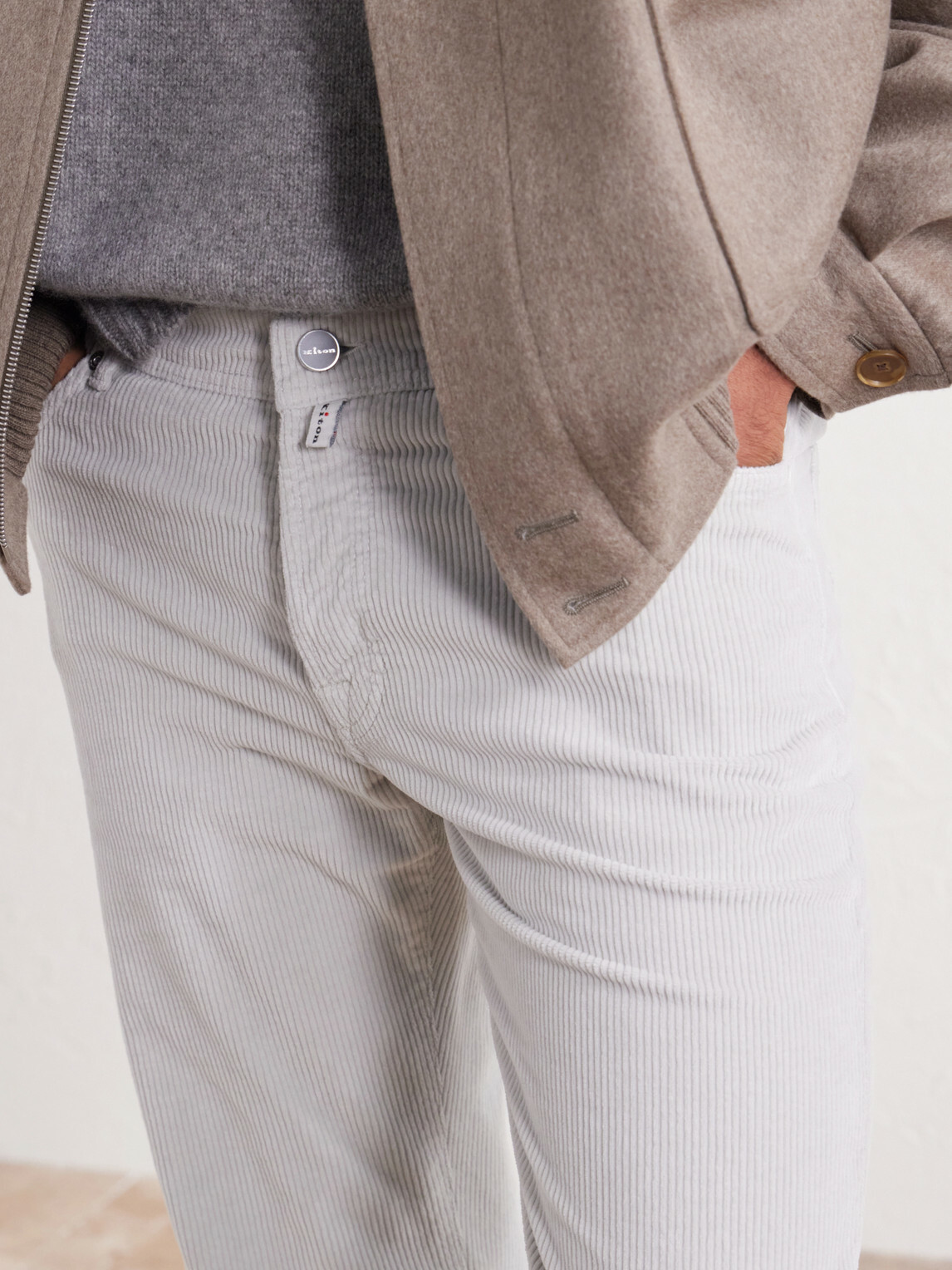 Kiton - Straight-Leg Cotton-Blend Corduroy Trousers - Neutrals