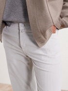 Kiton - Straight-Leg Cotton-Blend Corduroy Trousers - Neutrals