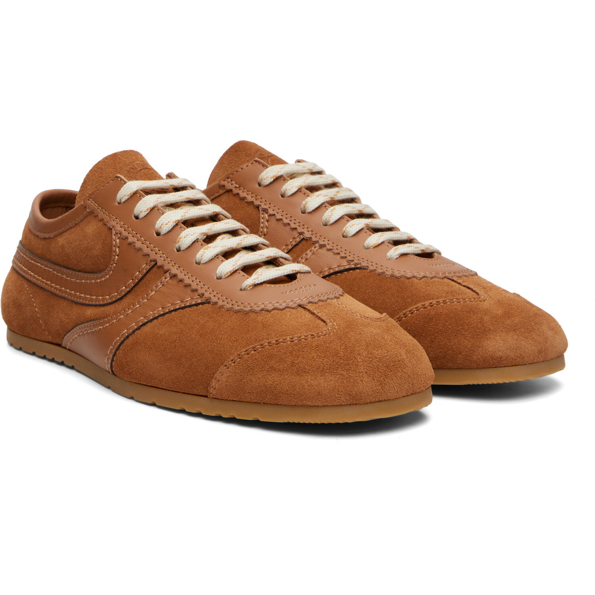 Dries Van Noten Tan Suede Sneakers