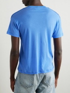 CELINE - Slim-Fit Logo-Embroidered Cotton-Jersey T-Shirt - Blue