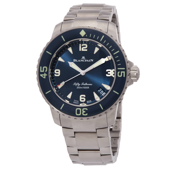Photo: Blancpain Fifty Fathoms Automatic Blue Dial Mens Watch 5010 12B40 98S