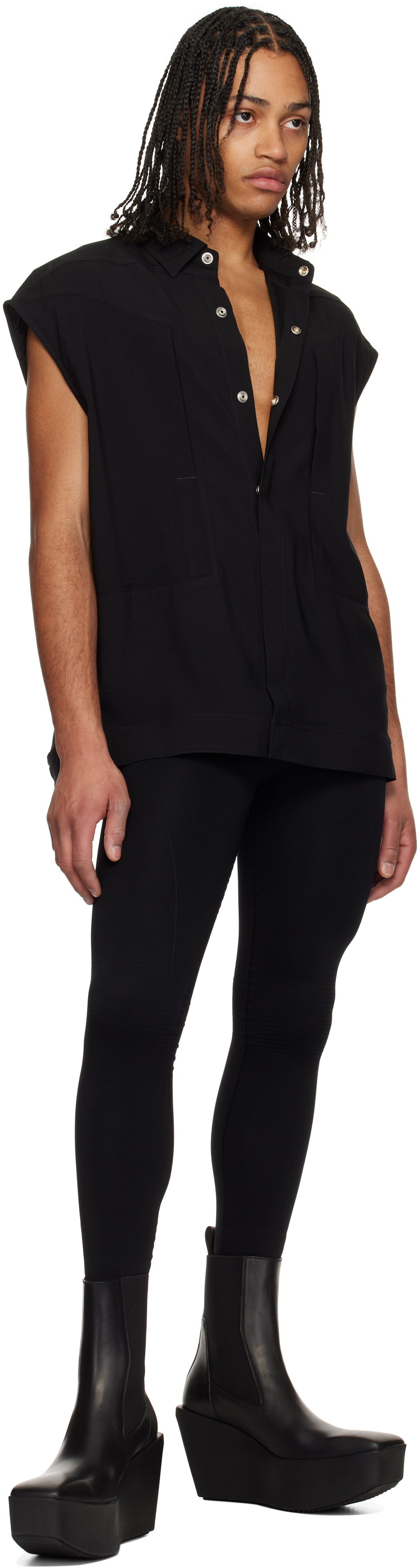 Rick Owens Black Hollywood Active Knit Leggings