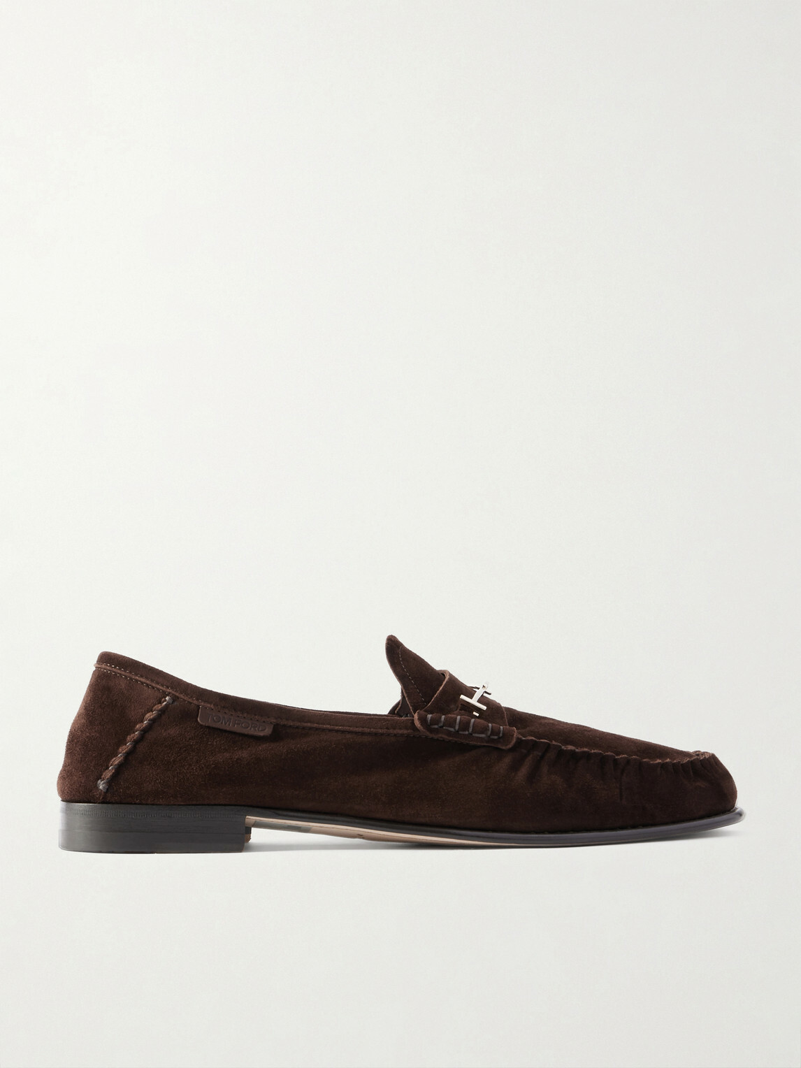 TOM FORD - Ripley Embellished Suede Loafers - Brown