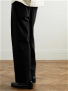 LE 17 SEPTEMBRE - Straight-Leg Cotton-Blend Faille Trousers - Black