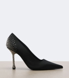 Jimmy Choo Ixia crystal-embellished satin pumps