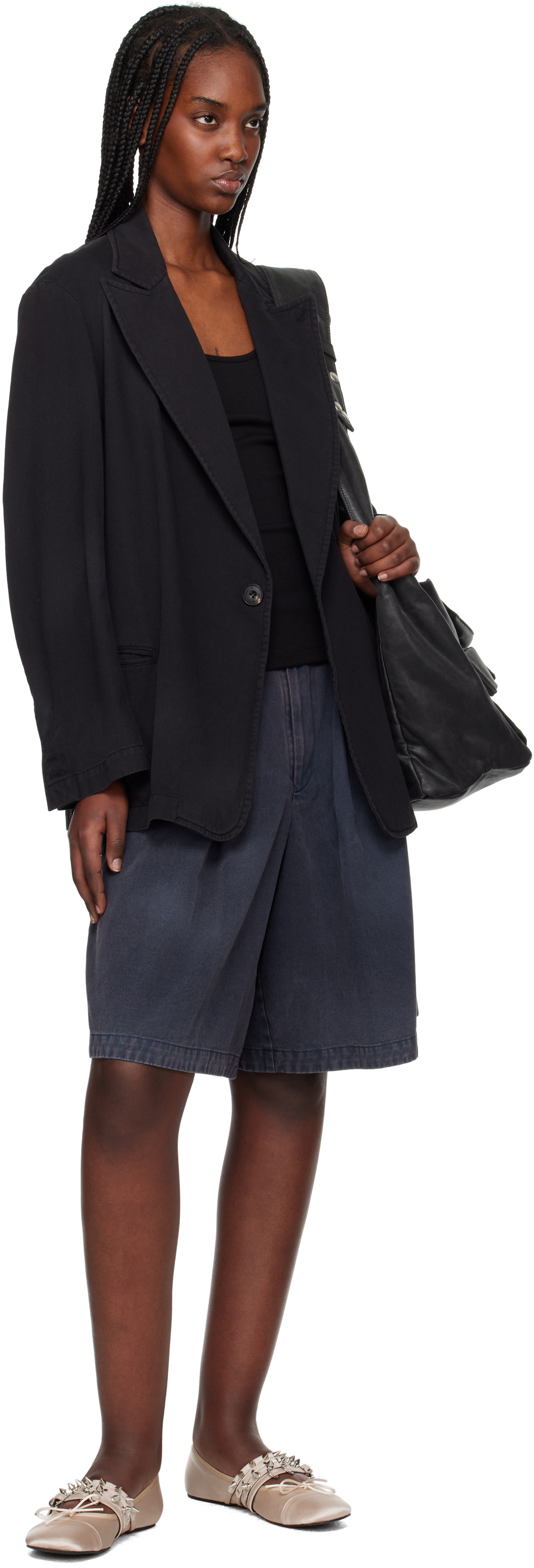 OPEN YY Black Washed Blazer