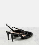 Gucci Seraphine patent leather slingback pumps