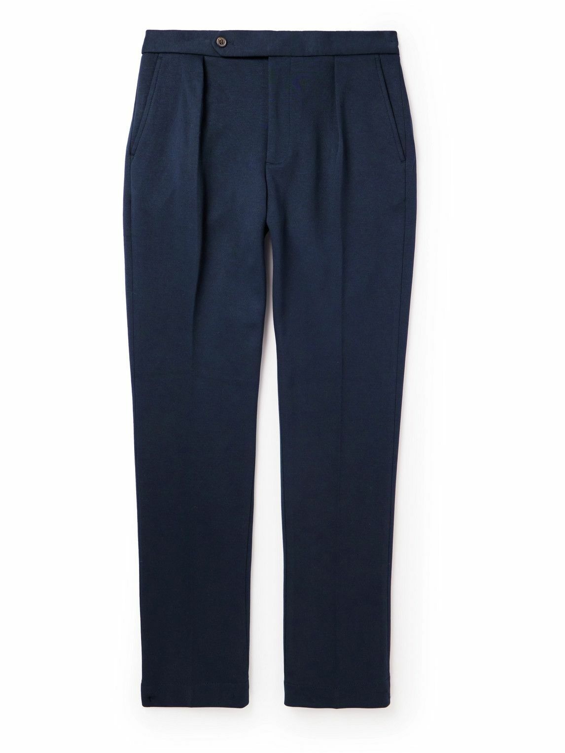 Polo Ralph Lauren - Brad Straight-Leg Pleated Jersey Trousers - Blue ...