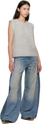 R13 Gray Deep Armhole Vest