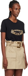 Balmain Black Short-Sleeved Chain Print T-shirt