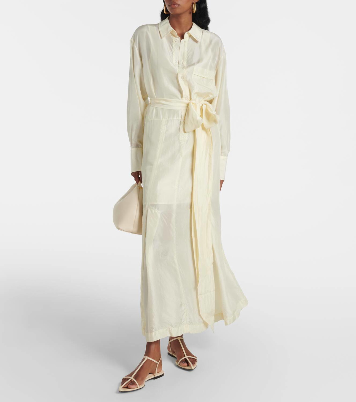 Plan C Belted silk shirtdress