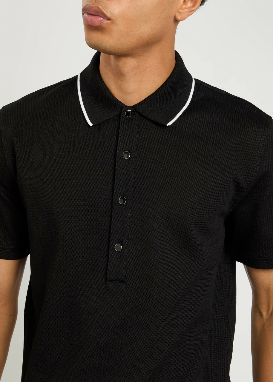 Givenchy Piqué Cotton Polo Shirt Black