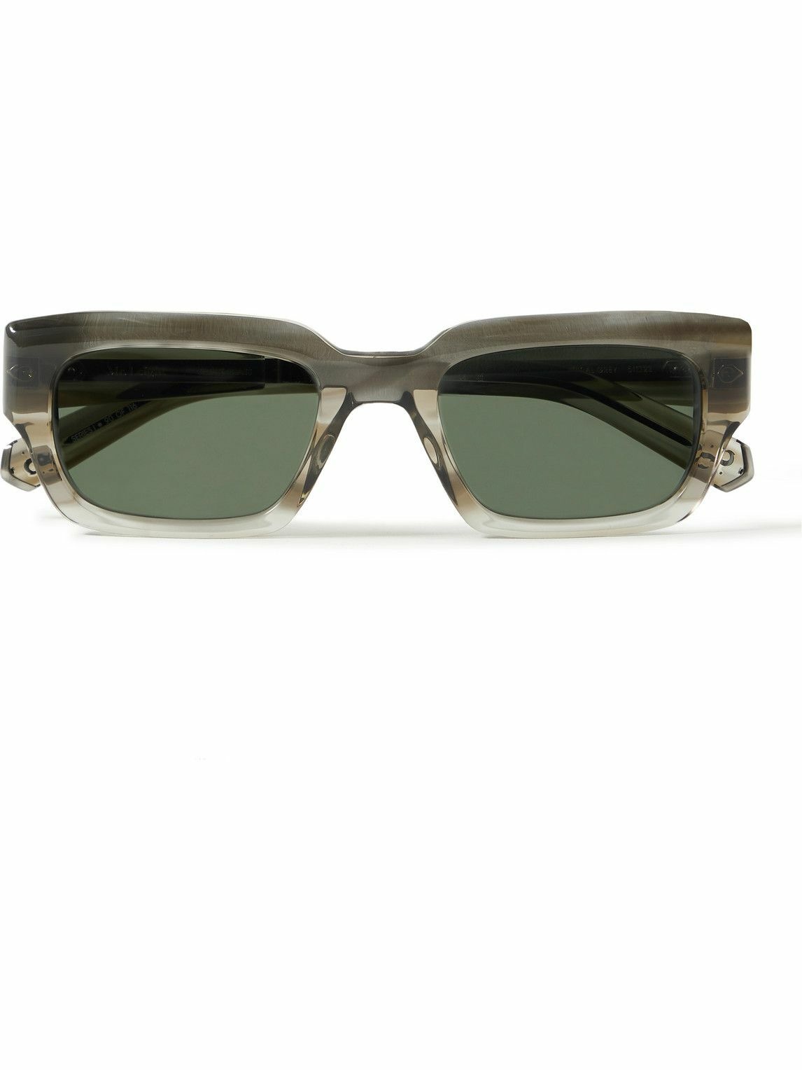 Photo: Mr Leight - Maverick S Rectangular-Frame Acetate and Gunmetal-Tone Sunglasses