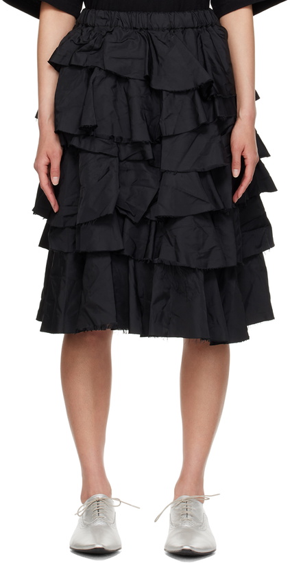 Photo: Black Comme des Garçons Black Tiered Midi Skirt