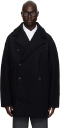 Calvin Klein Black Double-Breasted Coat