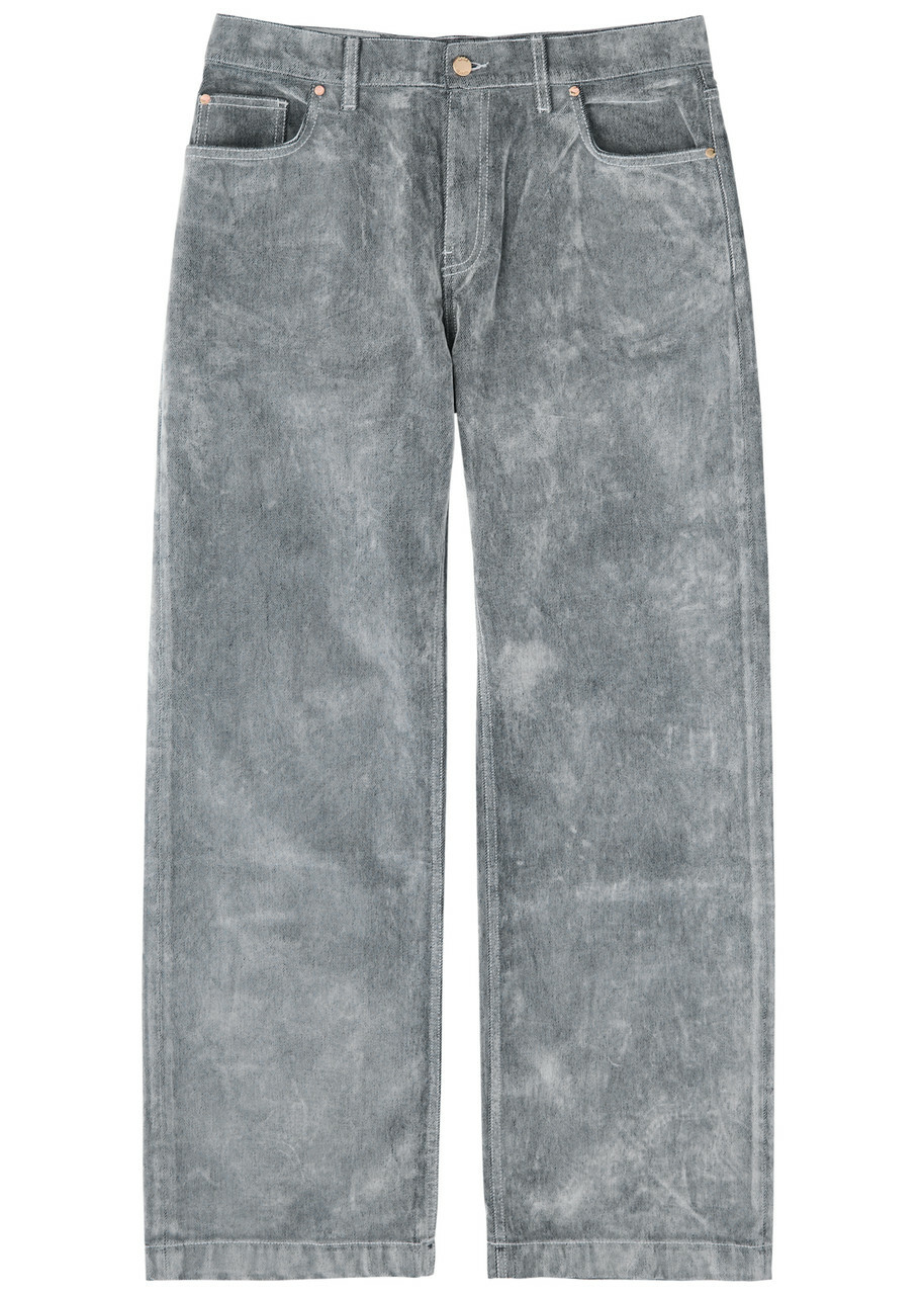 Casablanca Peach Straight-leg Brushed Jeans Grey