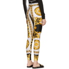 Versace White and Black Barocco Leggings