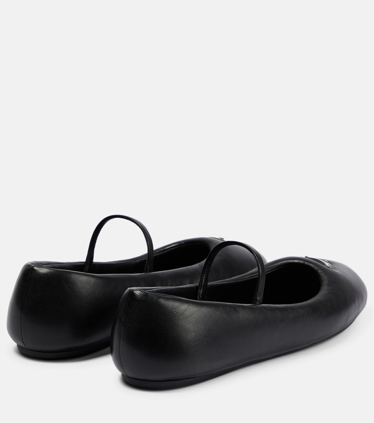 【関税込み】prada LOGO LEATHER BALLET FLATS Prada - Black Leather Logo Ballerina Flat | Mitchell Stores
