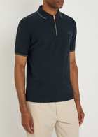 Fred Perry Logo-embroidered Cotton Polo Shirt Navy