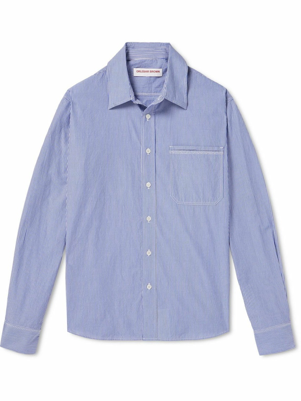 Photo: Orlebar Brown - Grasmoor Striped Cotton-Poplin Shirt - Blue