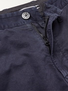 Stone Island - Straight-Leg Garment-Dyed Cotton-Blend Twill Cargo Shorts - Blue