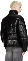Courrèges Black Funnel Neck Puffer Jacket