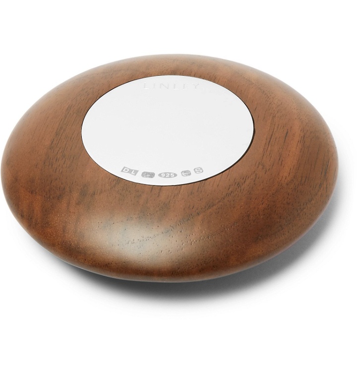 Photo: Linley - Pebble Walnut and Sterling Silver Paperweight - Brown
