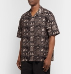 Flagstuff - Camp-Collar Printed Cotton Shirt - Black