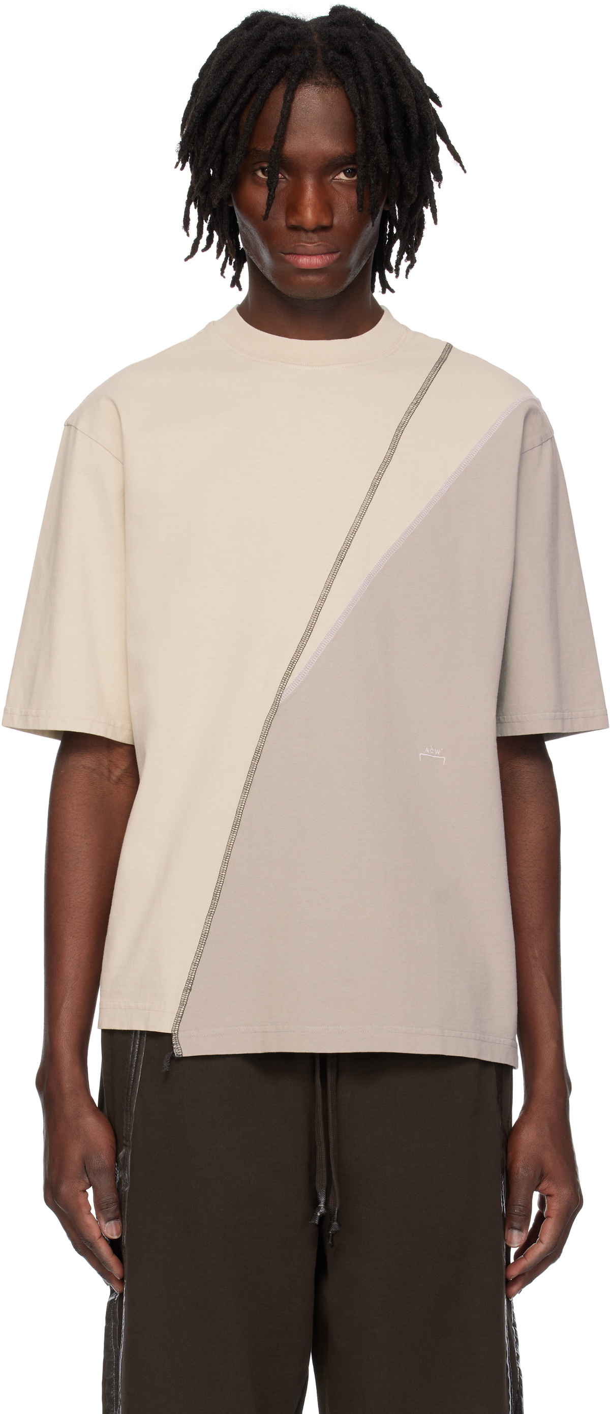 A-COLD-WALL* Off-White Spliced T-shirt