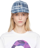 BAPE Blue Check Denim Panel Cap