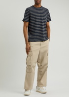 Oliver Spencer Oli's Striped Waffle-knit T-shirt Navy