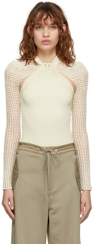 Photo: Dion Lee Off-White Crochet Stirrup Top