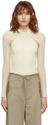 Dion Lee Off-White Crochet Stirrup Top