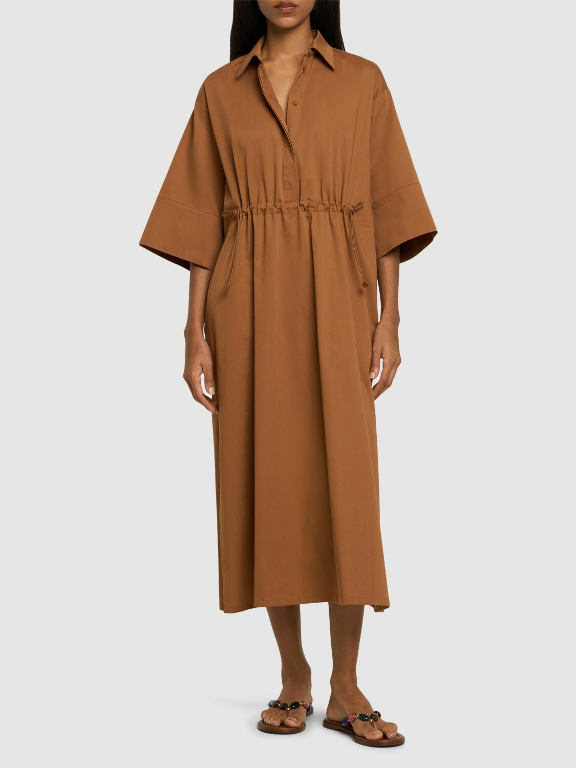 ☆DT☆入手困難☆上品Cotton & silk Dress/EULALIA/MaxMara Max Mara Eulalia cotton-blend midi shirt dress Max Mara
