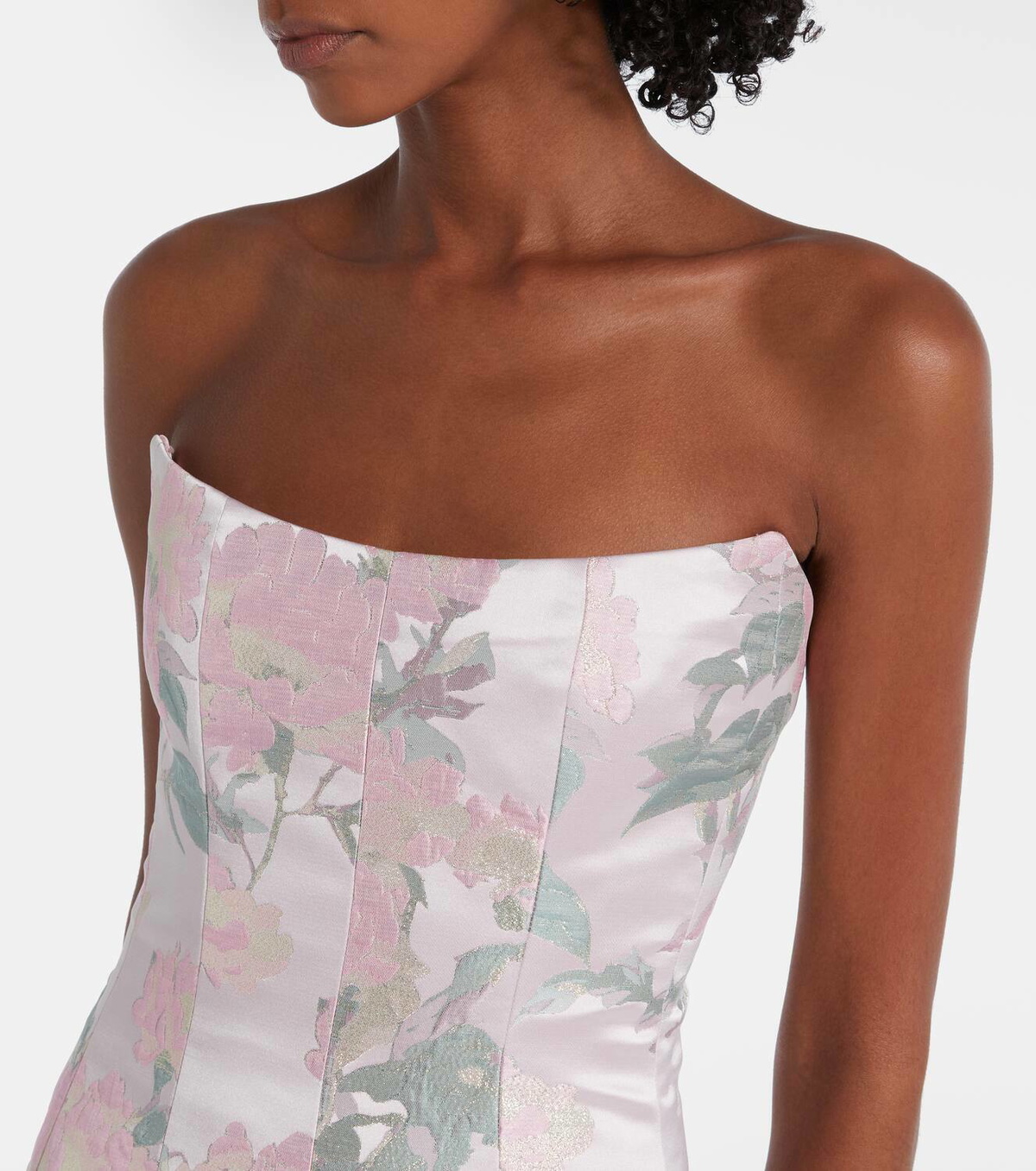 Markarian Odessa floral brocade corset gown
