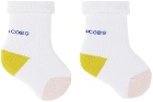 Marc Jacobs Two-Pack Baby White Jacquard Socks