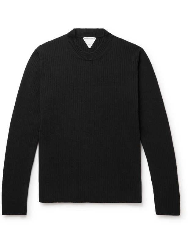 Photo: Bottega Veneta - Ribbed Wool and Cashmere-Blend Sweater - Black