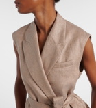 Brunello Cucinelli Belted linen-blend vest