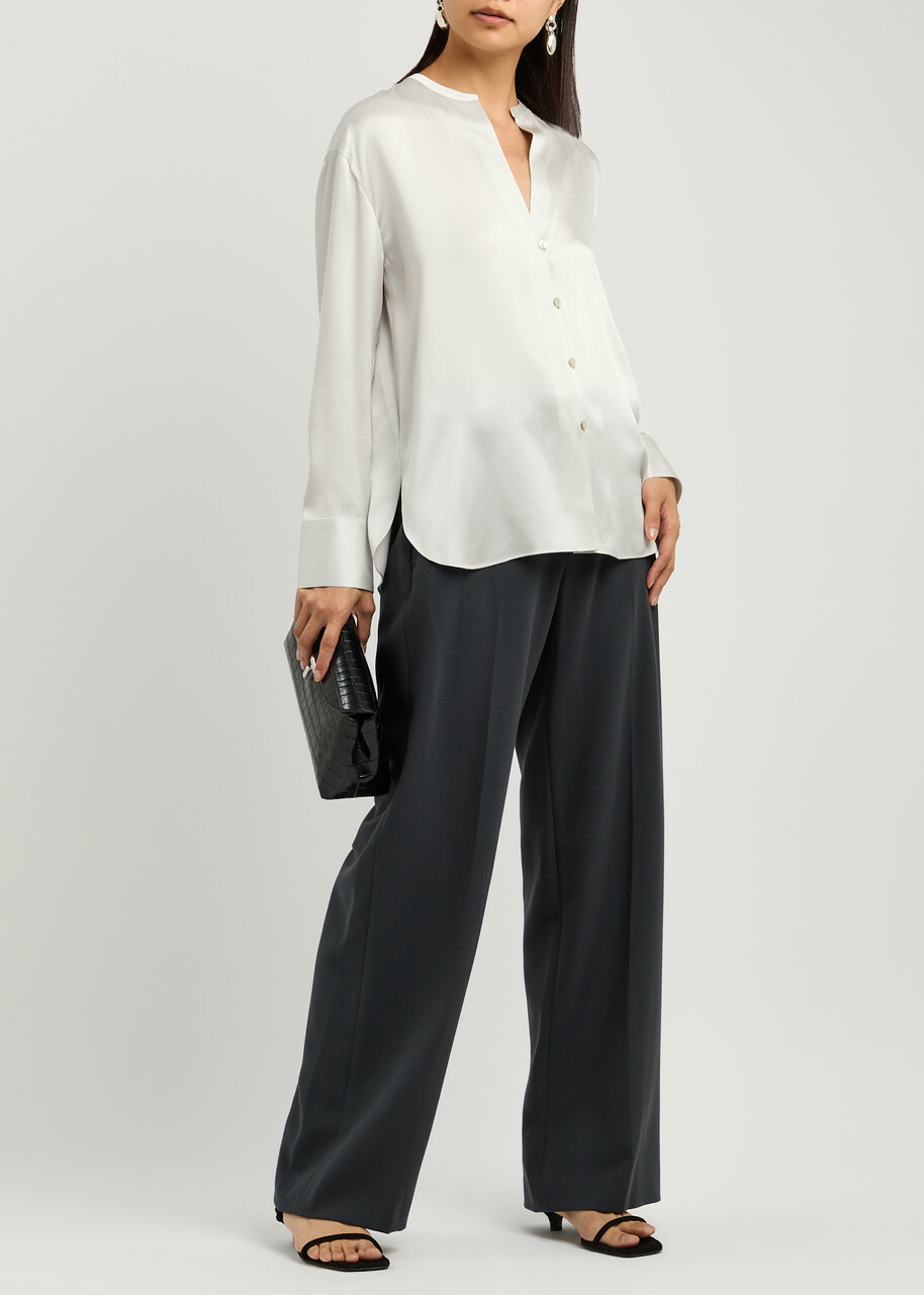 Vince Silk Blouse Light Grey
