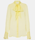 Nina Ricci Sheer tie-neck silk chiffon blouse