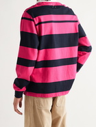 Pop Trading Company - Striped Cotton-Jersey Polo Shirt - Pink