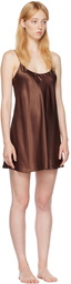 La Perla Brown Silk Mini Dress