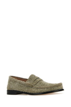 Loewe Khaki Suede Campo Loafers