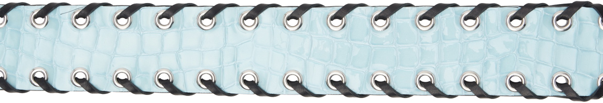 Chopova Lowena Blue & Red Carter Croc Trouser Belt
