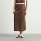 ST. Agni Women's Paper Taffeta Column Skirt in Mocha